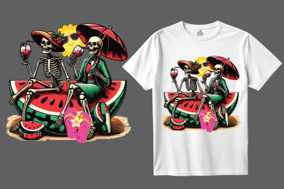 A Bold Graphic: Skeleton Summer T-Shirt Design