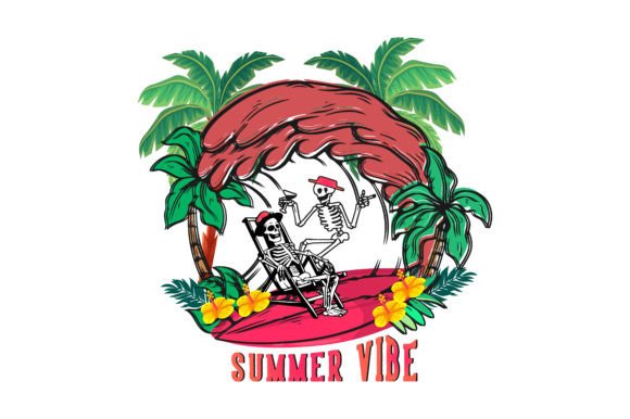 A Designer’s Review of Summer Skeleton Vibes Graphics for T-Shirt Designs