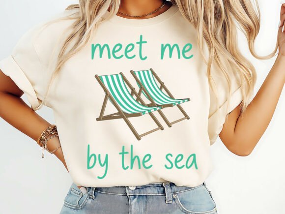 A Graphics Asset Review: The Meet Me by the Sea Beach T-Shirt Design