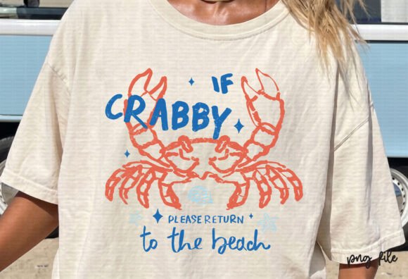 Hand Drawn Crab Graphics for T-Shirt & Content Designs