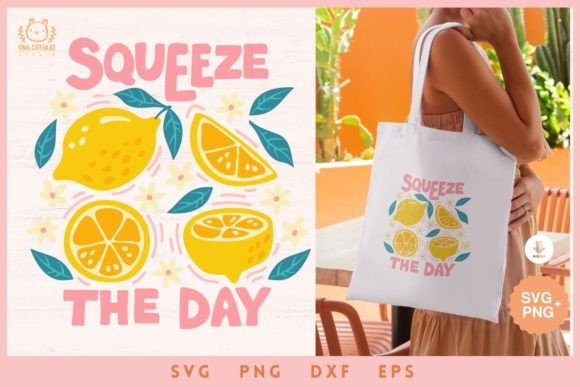 Squeeze the Day Lemons SVG Graphics for T-Shirt Designs
