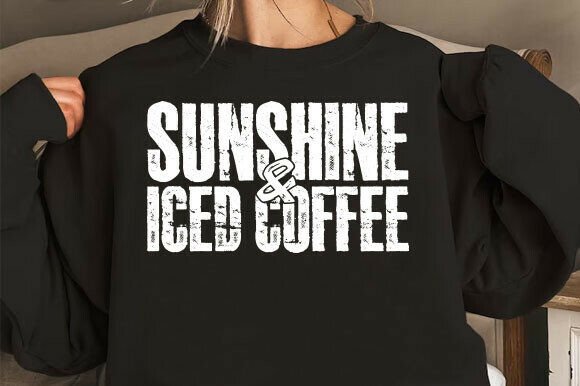 Sunshine Iced Coffee PNG: Summer Vibes for T-Shirt & Merchandise Graphics
