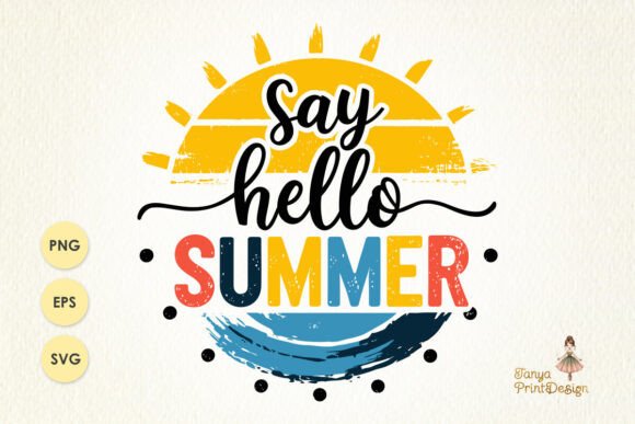 Using the Say Hello Summer Graphics for T-Shirt Designs