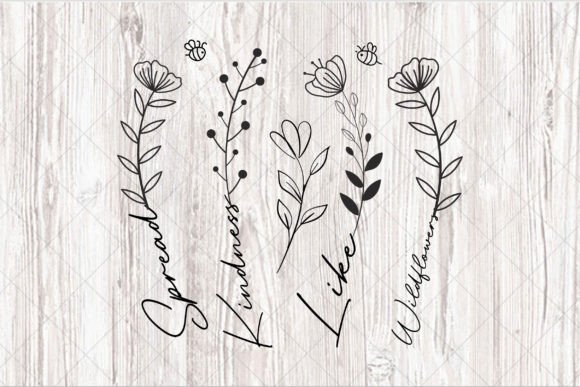 Wildflower Kindness Graphics for Modern T-Shirt Designs
